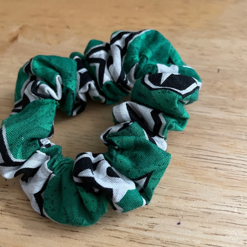 Green and Black Kids Scrunchie